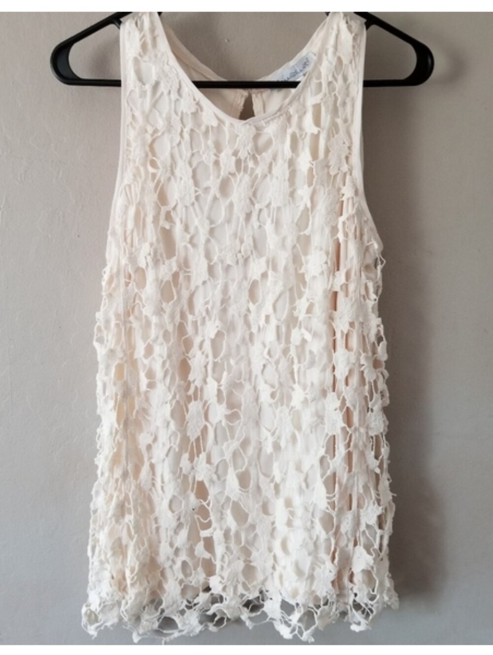 KEREN hart Ivory Lace Cutout Mini Dress